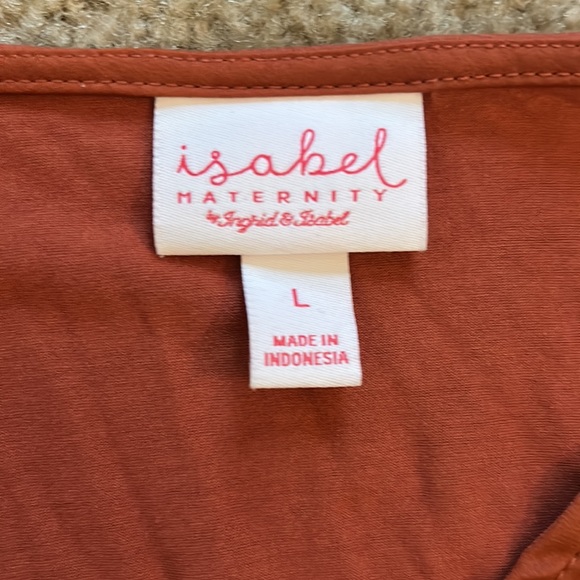 Isabel Maternity Peplum Top in Burnt Orange - Picture 3 of 5